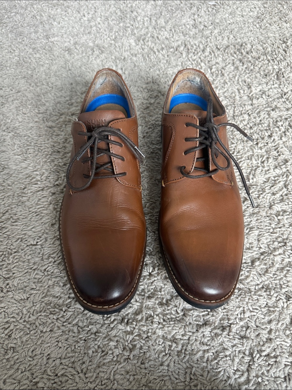 Nunn Bush Brown Leather Derby Lace-Up Shoes